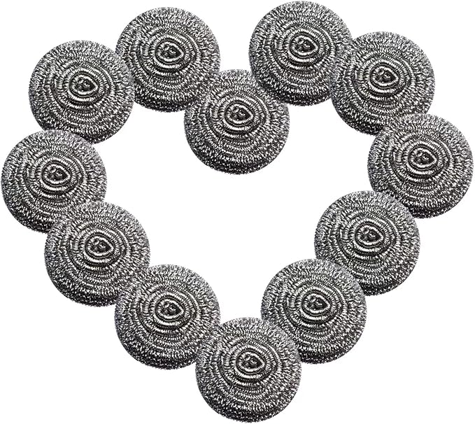 12Pcs Steel Wool Scrubber by Docduet