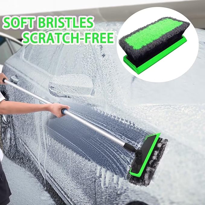 62'' Car Wash Brush with Long Handle, Scratch-Free Soft Bristles Sturdy Car - Image 2