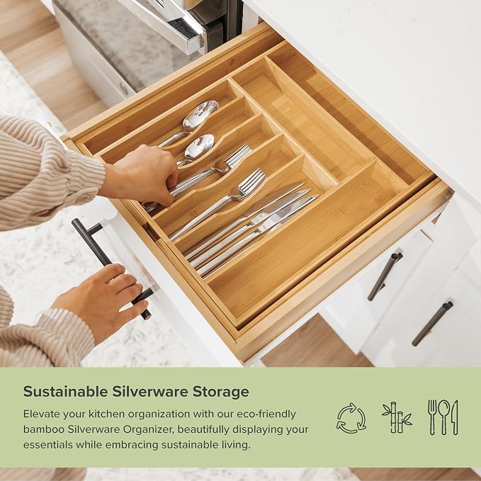 KitchenEdge Premium Silverware, Flatware and Utensil Organizer - Image 4