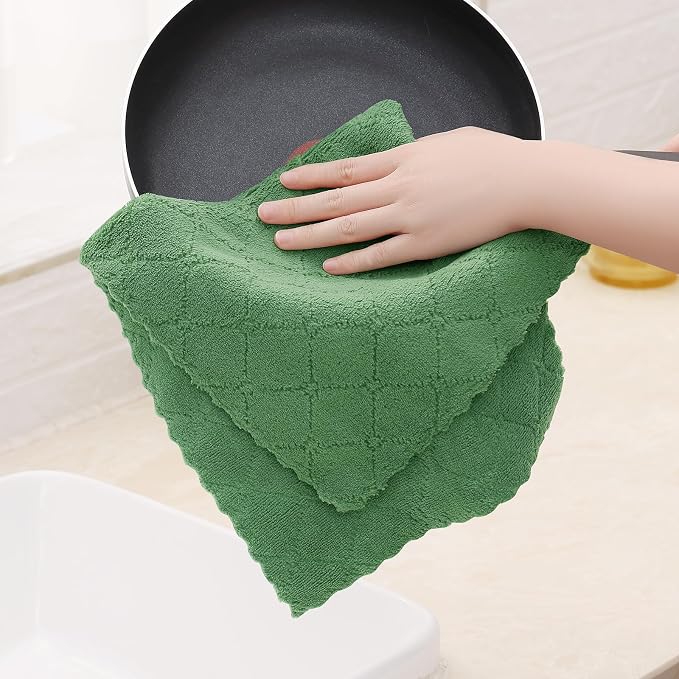 Homaxy 12 Pack Dish Towels for Kitchen, Super Soft and Absorbent Coral Velvet - Image 4