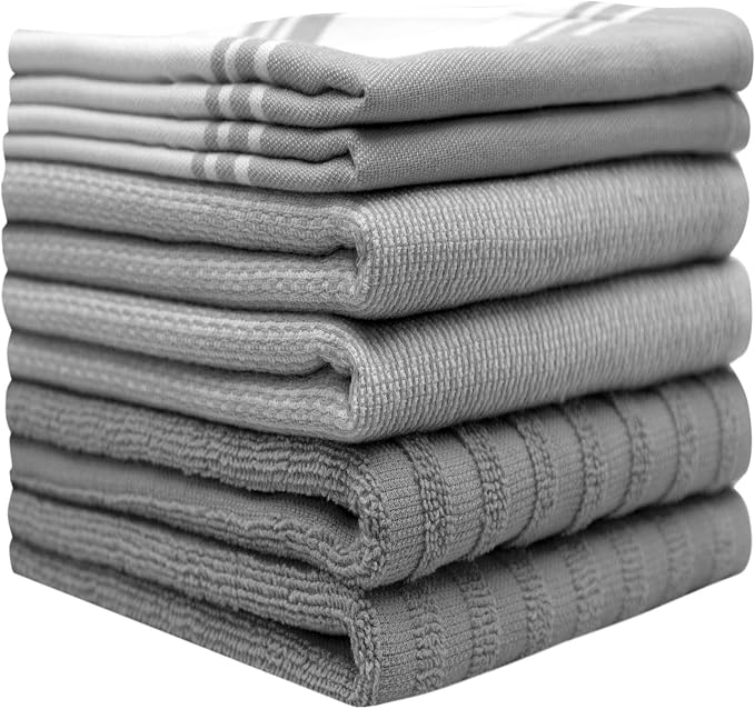 Premium Kitchen Towels | Large Cotton Dish Towels | Flat & Terry Highly - Image 2