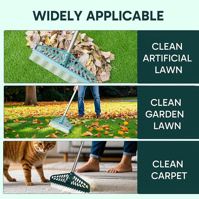 Artificial Grass Rake Innovative Double Sided Turf Rake, 60-Inch Adjustable - Image 6