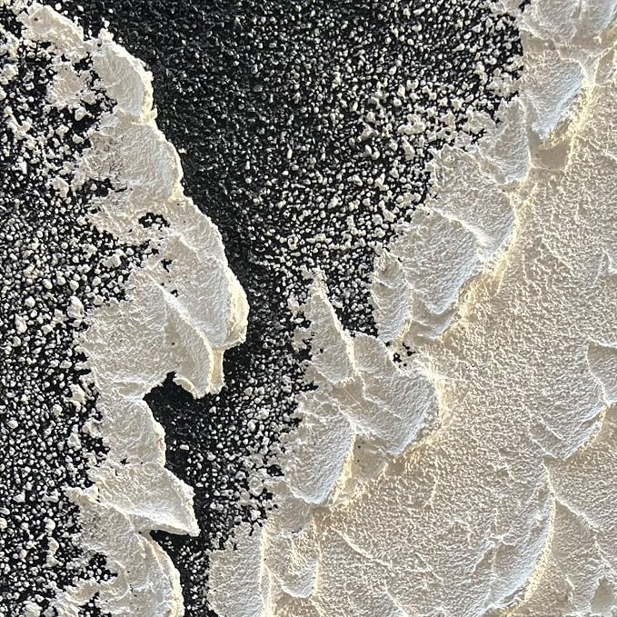 NANKAI Handcrafted Thick Texture Black and White Abstract Canvas Art Ocean Wave - Image 2
