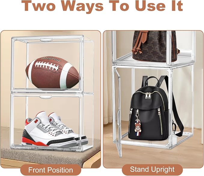 4Pack Clear Shoe Box Organizer, Acrylic Display Cases - Image 6