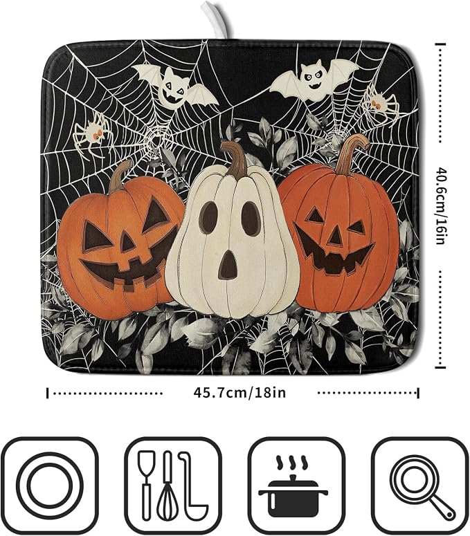 Halloween Pumpkin Dish Drying Mat - Image 2