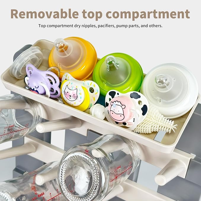 Baby Bottle Drying Rack, Vertical Standing Bottle Dryer Rack Holder-Space - Image 6