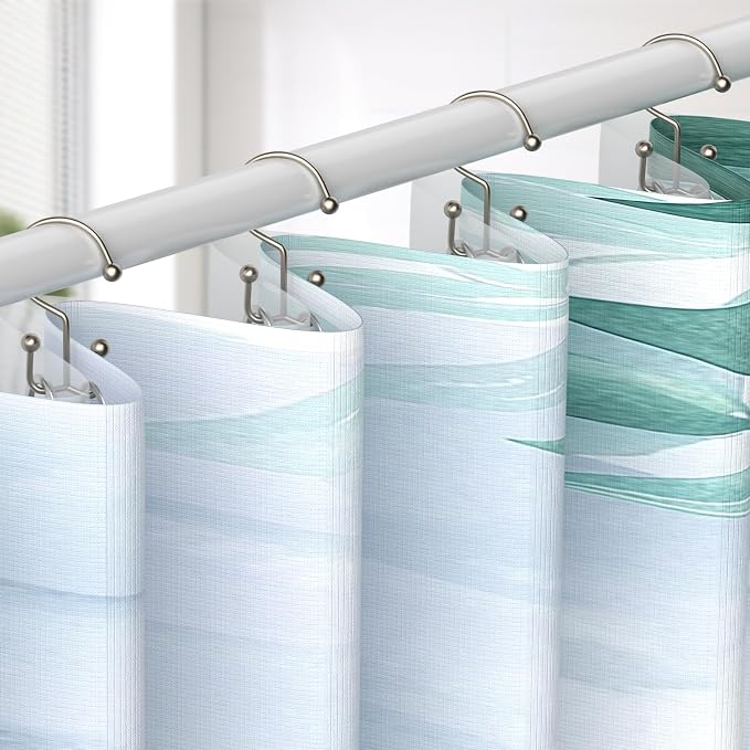 Goowin Shower Curtain Hooks, Durable Shower Curtain Rings Rust Proof, Double - Image 2