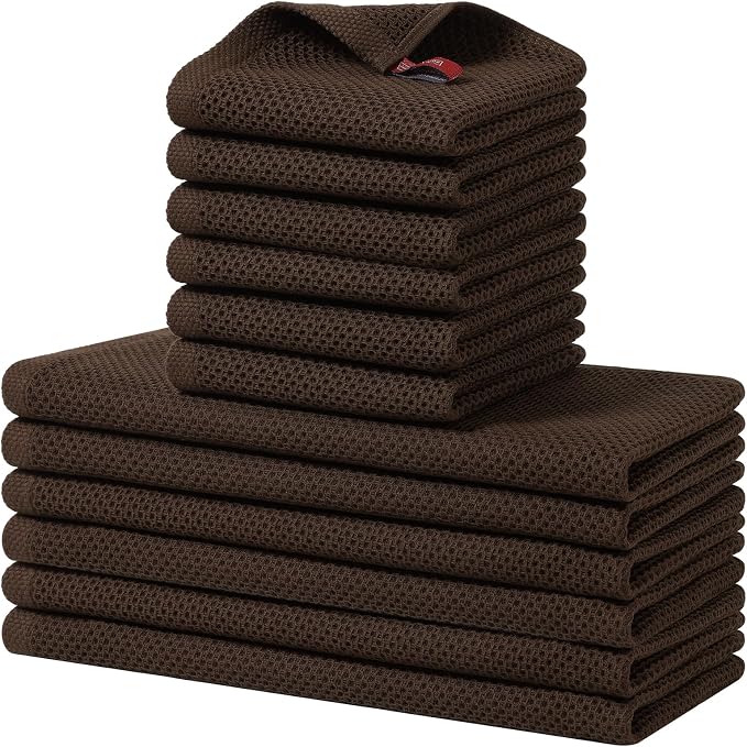 Homaxy 100% Cotton Kitchen Towels and Dishcloths Set, 12 x 12 Inches and 13 x by Homaxy