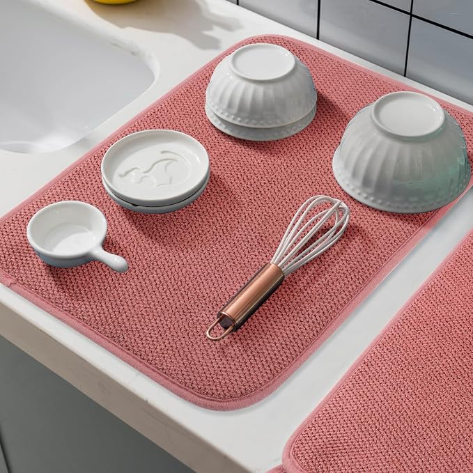 Microfiber Dish Drying Mat, Super Absorbent Kitchen Dish Drying Pad, Reversible - Image 6