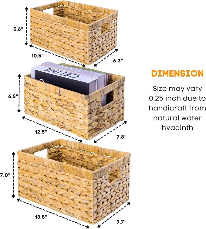 Set of 3 Wicker Storage Baskets - Image 2