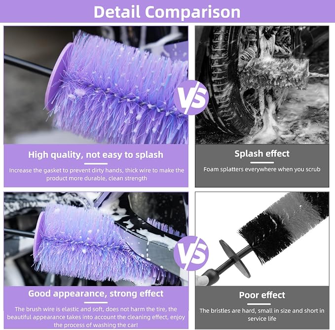 Wheel Cleaning Brush Hub Clean Tool and Rim Detailing Brush - Image 5