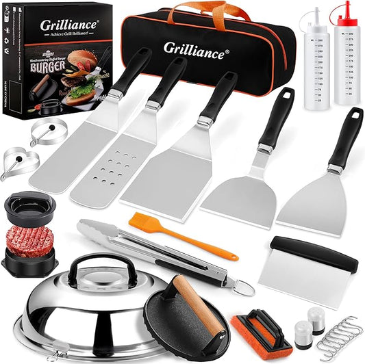 27pcs Griddle Accessories Kit for Blackstone, Professional Hibachi Flat Top by GrillianceBBQSET
