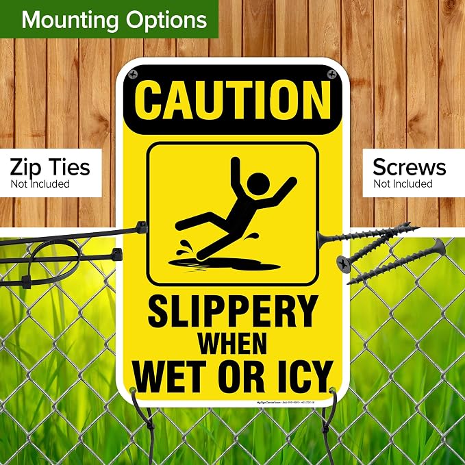 Caution Slippery When Wet Sign or ICY Sign, Indoor/Outdoor Use, USA MADE By My - Image 5
