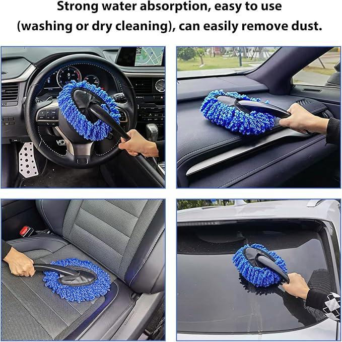 2 PCS Microfiber Car Dusters, Scratch Free Auto Exterior Dust Brust Set - Image 6