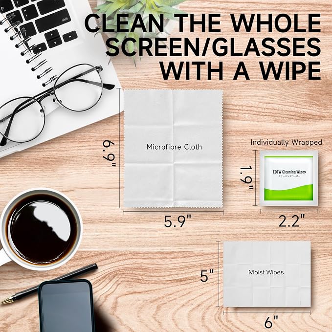 EOTW Lens Wipes for Eyeglasses, Computer Glasses Cleaner Wipes - Image 7