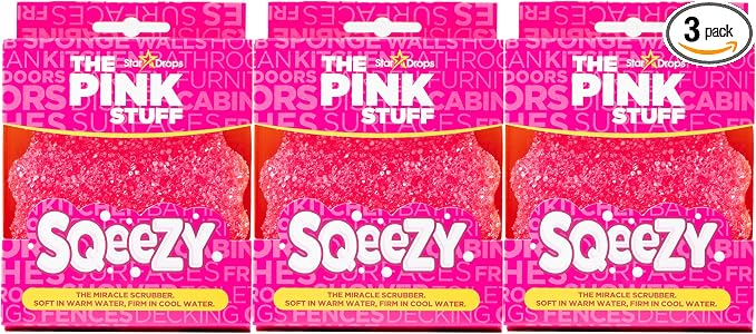 Stardrops – The Pink Stuff – SQeeZY Miracle Scrubber Sponge, Scratch Free by ThePinkStuff