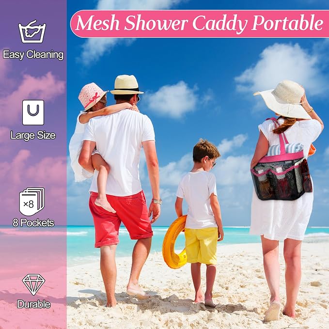 Hillban 4 Pcs Mesh Shower Caddy Portable Large Quick Dry Shower Caddy Basket - Image 6