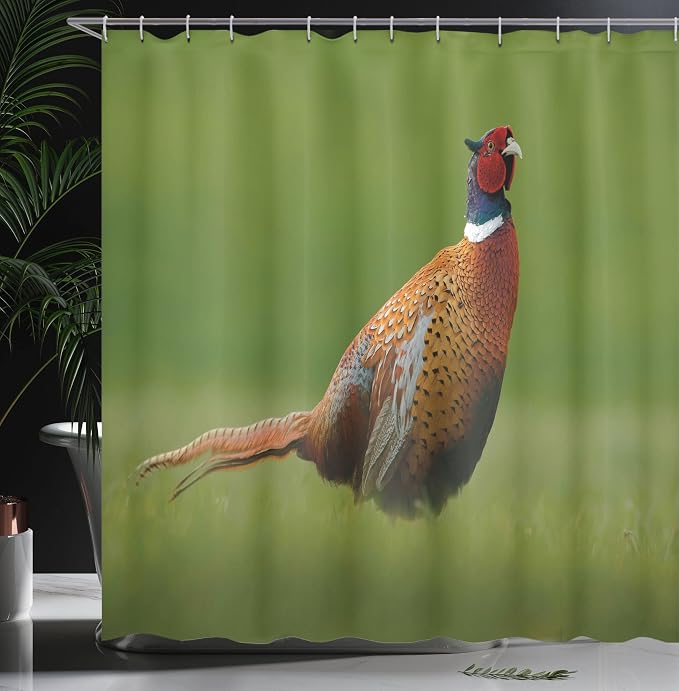Ambesonne Green Shower Curtain, Czech Republic European Scene of a Creature on - Image 3