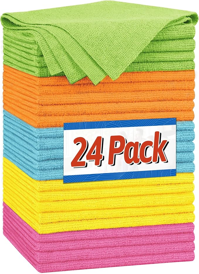 FIXSMITH Shop Towels, Microfiber Cleaning Cloth Bulk, 24 Pack Microfiber Towels by FIXSMITH