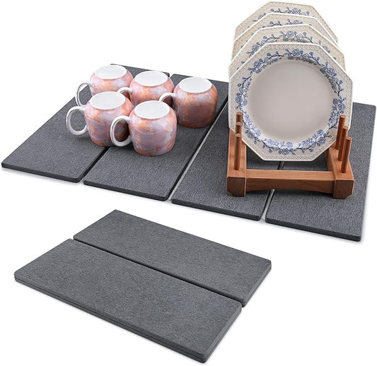 Stone Dish Drying Mat for Kitchen Counter, Foldable Diatomaceous Earth Large by Unknown