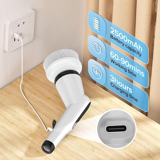 Electric Spin Scrubber, Dreazu IPX7 Shower Scrubber - Image 7