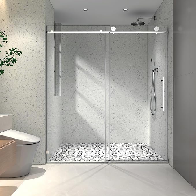 Favfurish 55"-60" W x 76" H Single Sliding Shower Door by Favfurish