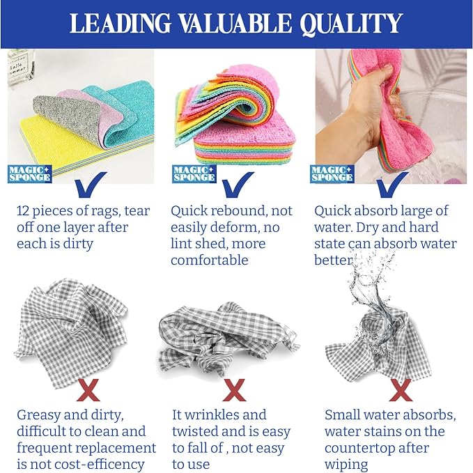 Peelable Microfiber Sponges 4 Pack – 12-Layer Tear Away PVA Cleaning Pads - Image 5
