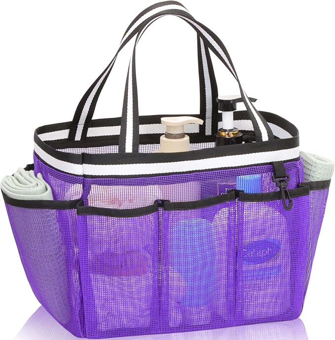 XL Mesh Shower Caddy Portable Shower Bag by fiezkaa