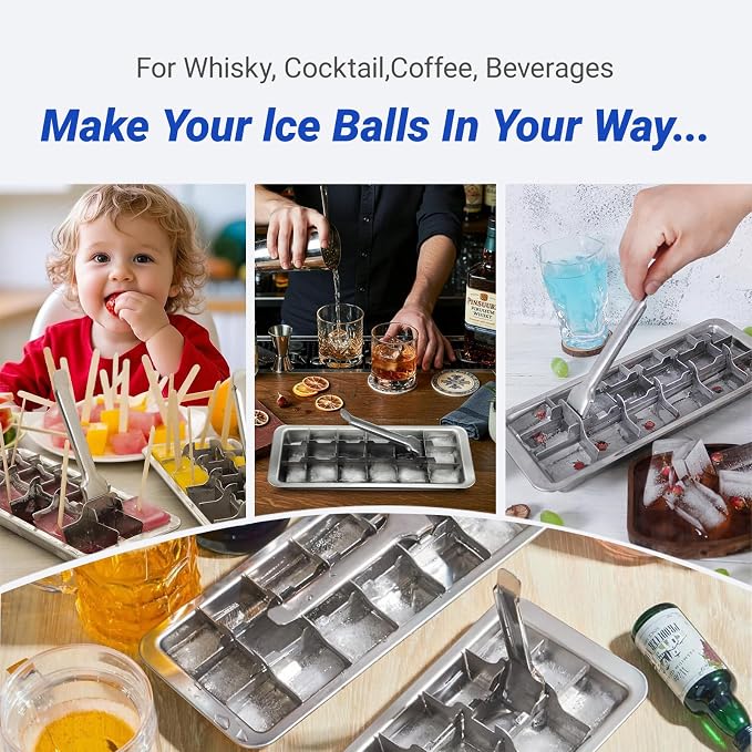 2 Pcak 18-Slot Ice Cube Trays Stainless Steel - Image 7