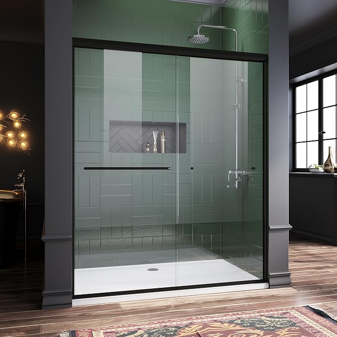 ELEGANT Semi-Frameless Sliding Shower Door 60 in. W x 72 in. H, Bathroom by ELEGANT