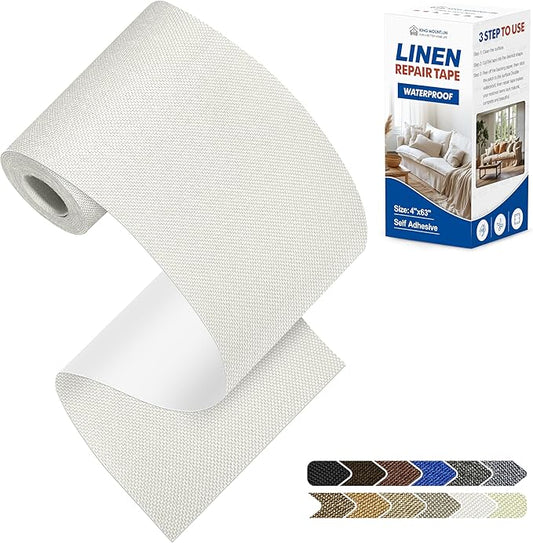 KING MOUNTAIN Linen Repair Patches, Self-Adhesive Fabric Patches, 4 X 63 inch by ForABetterHomeLife