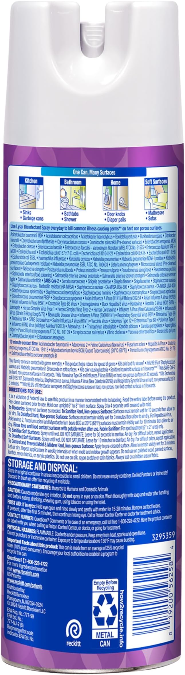 Lysol Disinfectant Spray, Sanitizing and Antibacterial Spray, - Image 9
