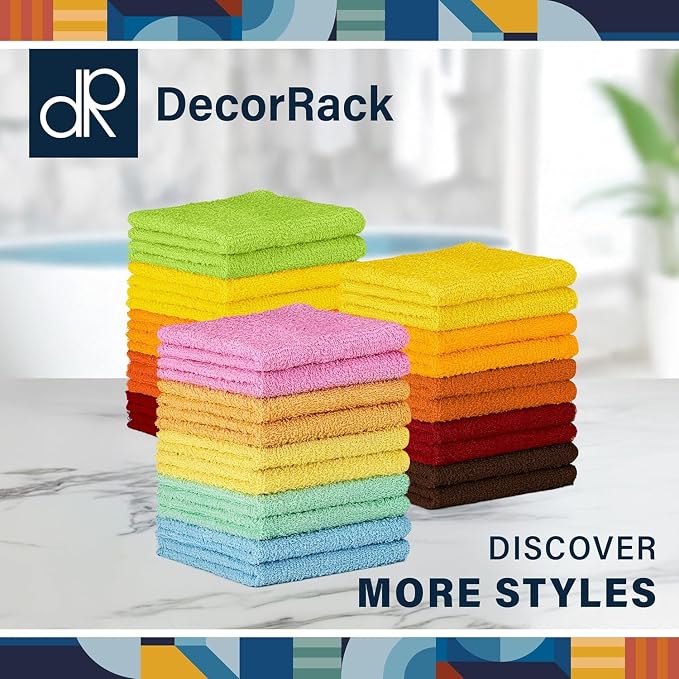 DecorRack 10 Pack 100% Cotton Wash Cloth, Luxurious Soft, 12 x 12 inch Ultra - Image 6
