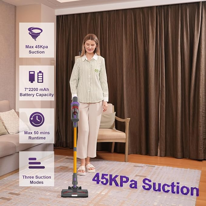 Cordless Vacuum Cleaner, Stick Handheld Rechargeable Lightweight 4-in-1 Vacuum - Image 4