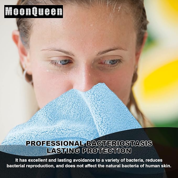 MOONQUEEN Microfiber Facial Cloths Fast Drying Washcloth 12 Pack - Image 5
