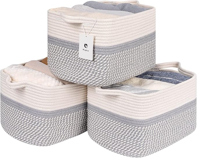 Medium and Large Woven Basket//With Handle, Used by Laughbird