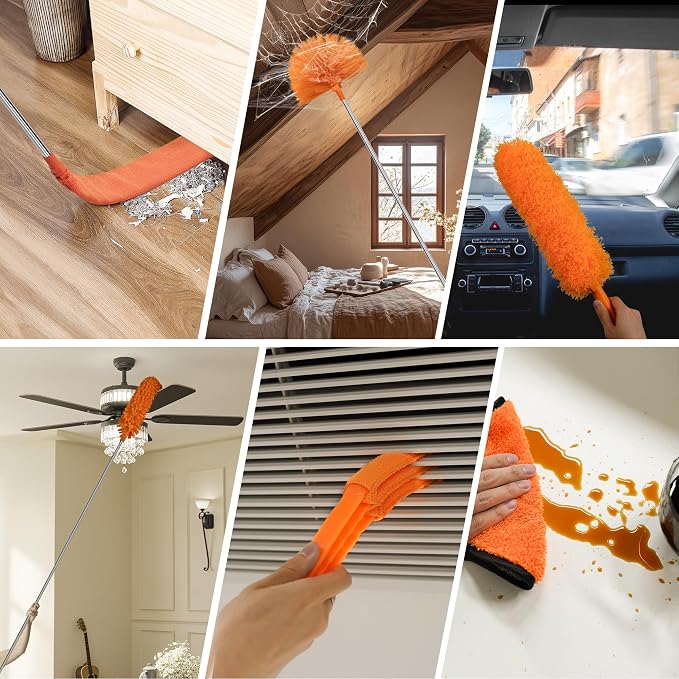 JEHONN Cobweb Duster with Extension Pole 96 inches, Telescoping Dusting Kit - Image 6