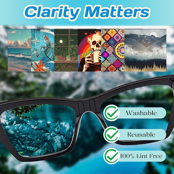 6 PCS Glasses Cleaning Cloth Eyeglass Lens Cleaning Cloth Eyeglasses Wipes - Image 3