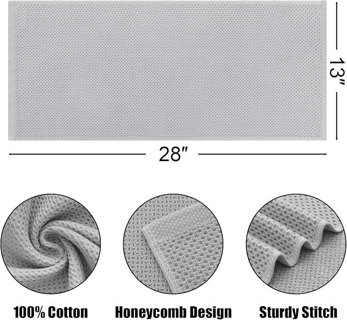 Kitinjoy 100% Cotton Waffle Weave Kitchen Hand Towels - Image 2