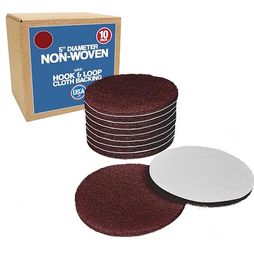 5" Abrasive Pad Hook & Loop Round Non-Woven Discs by PeachtreeWoodworkingSupply
