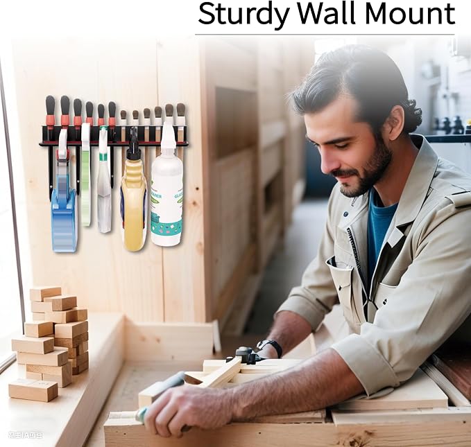 Wall Mount Brush & Spray Bottle Holder Combo Rack - Image 4