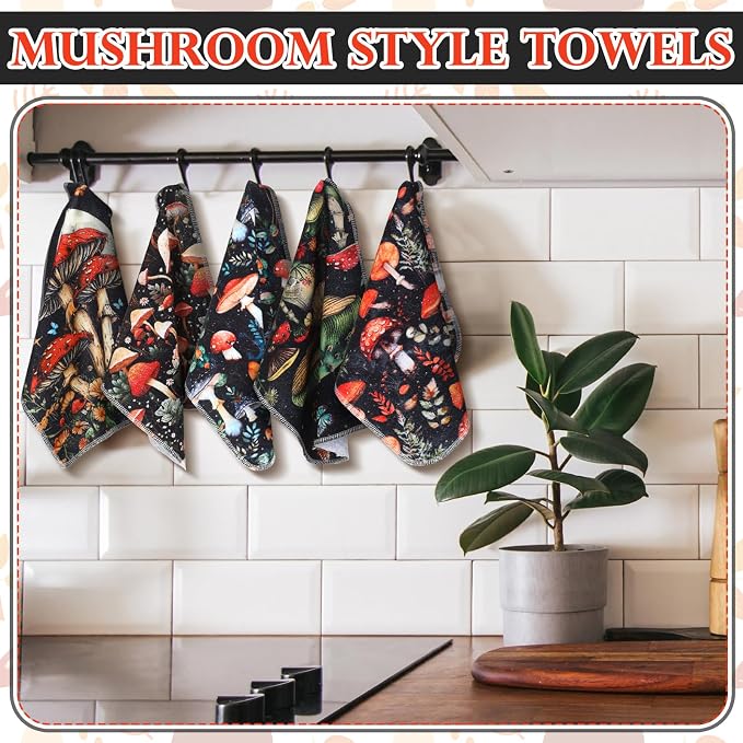 36 Pack Mushroom Reusable Cleaning Cloths Washable Cotton Kitchen Towels - Image 3