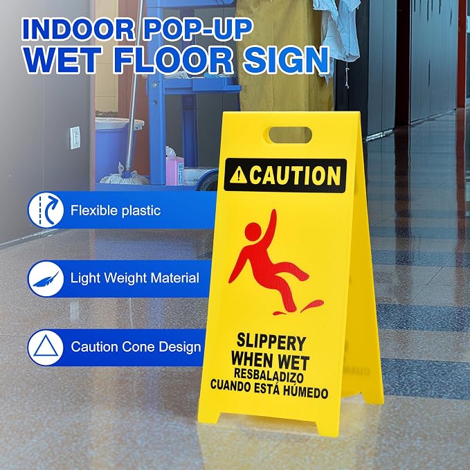 MATTHEW CLEANING 25'' Industrial Wet Floor Sign 6 Pack 2-Sided Durable - Image 7
