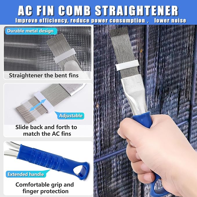 2 Pcs Air Conditioner Fin Comb Kit, Ac Fin Comb Straightener Tool, Radiator Comb - Image 3
