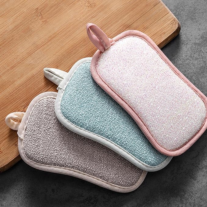 4 Pack Kitchen Scrub Sponge Dual Action Washing Up Cleaner Heavy Duty Scouring - Image 7