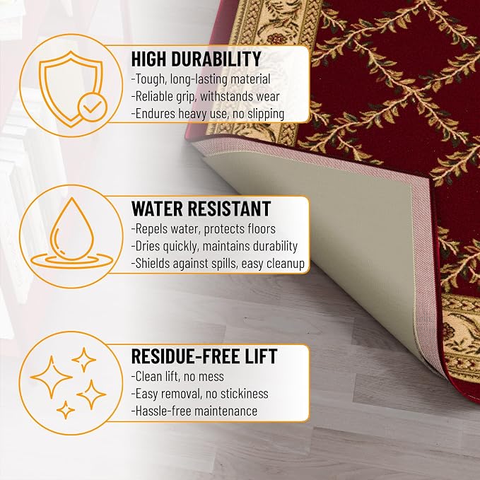 Ottomanson 3' x 11' Non-Slip Rug Pad Gripper 1/4 Inch Thick Dual Surface Felt + - Image 7