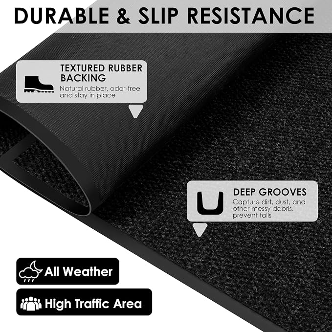 3′ x 55′ Front Door Mat Indoor Outdoor Entrance, Commercial Floor Mat Heavy - Image 7