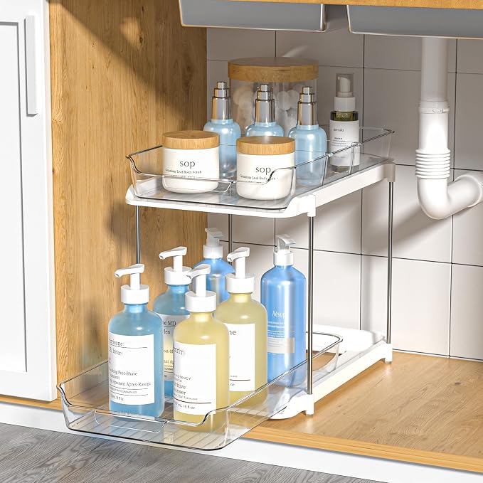 Delamu 2-Tier Multi-Purpose Bathroom Under Sink Organizers and Storage by DELAMU