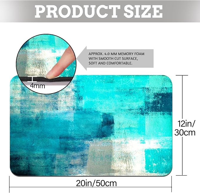 MCALK Turquoise Coffee Mat for Kitchen Counter, Teal Dish Drying Pad - Image 6