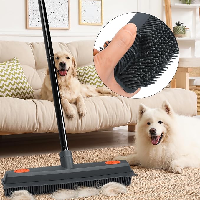 MAVRIZ Pet Hair Removal Broom on Carpet, Rubber Broom - Image 8